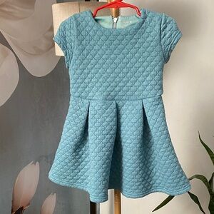 kidpik Teal Quilted Fit-and-Flare Dress sz 4T